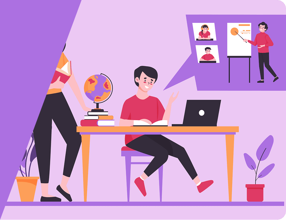 Manager discussing financial graph with remote colleagues