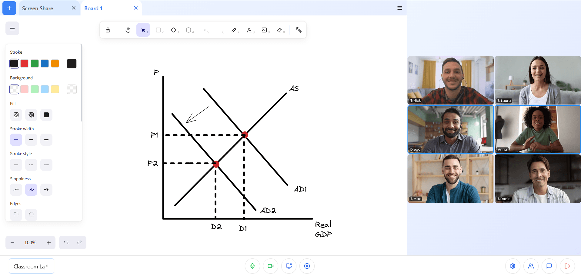 Virtual Classroom Interface 3